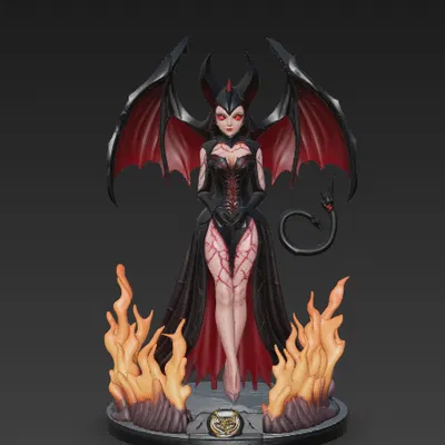 Nữ Hoàng Địa Ngục - Mô Hình Demon Girl Fantasy Tăm Tối In 3D