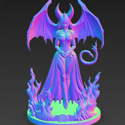 Nữ Hoàng Địa Ngục - Mô Hình Demon Girl Fantasy Tăm Tối In 3D