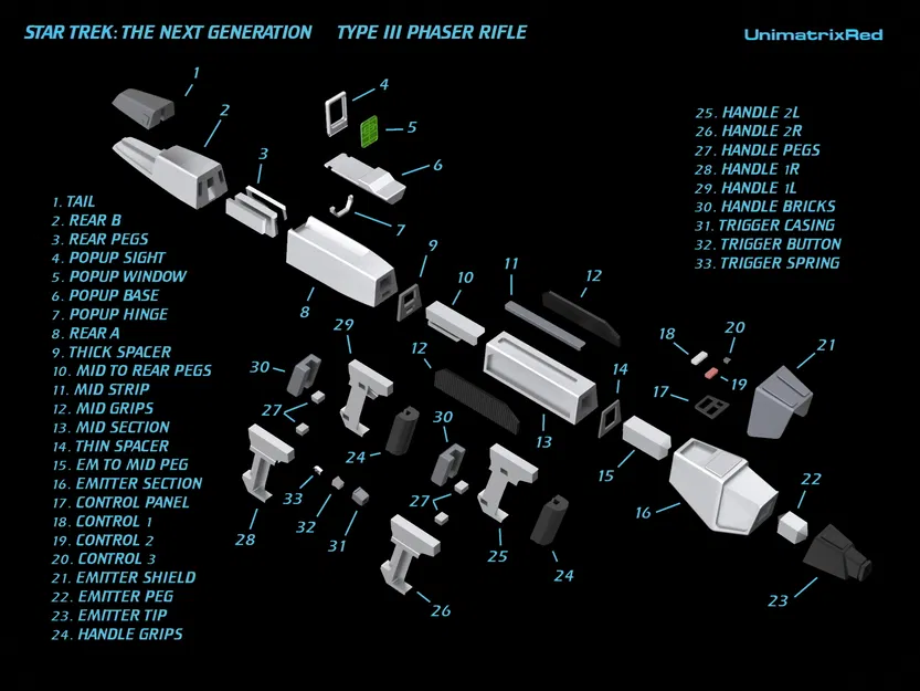 Star Trek: TNG Rifle Súng Tia Laser - Image 2