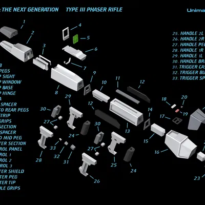 Star Trek: TNG Rifle Súng Tia Laser
