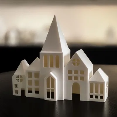 Mô Hình Nhà Giáng Sinh Trang Trí Đèn Tealight