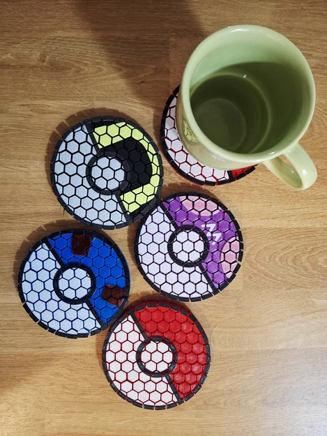 Miếng Lót Ly Pokéball Linh Hoạt – In Hết Đi Thôi! - Không Cần MMU - Image 1