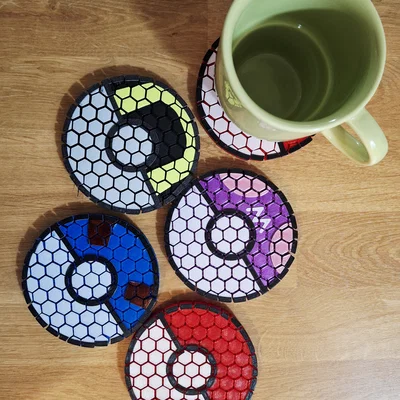 Miếng Lót Ly Pokéball Linh Hoạt – In Hết Đi Thôi! - Không Cần MMU