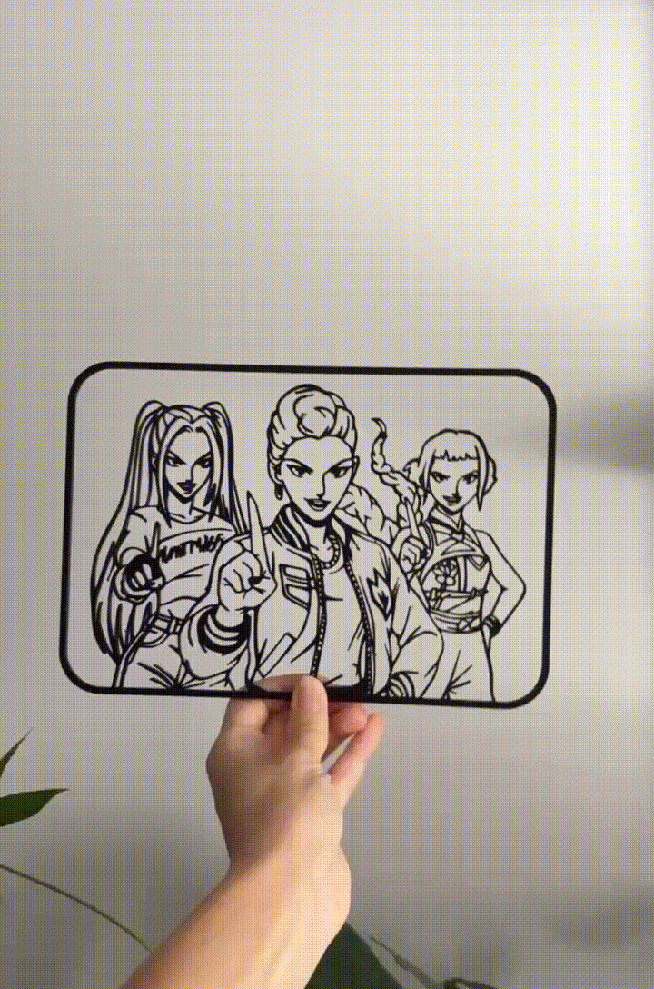 Tranh Line Art K-Pop Demon Hunters Kèm Đế - Image 4