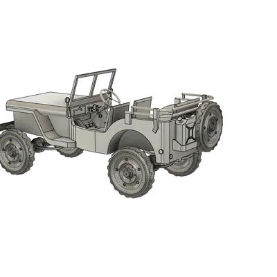 Willy Jeep Tự Lắp Ráp Có Bánh Xe Quay Và Hệ Thống Treo