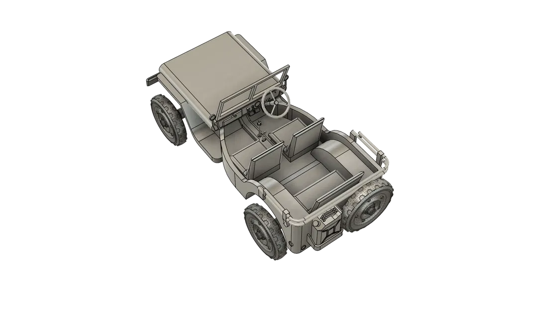 Willy Jeep Tự Lắp Ráp Có Bánh Xe Quay Và Hệ Thống Treo - Image 5