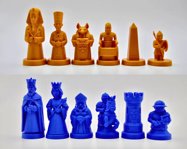 Bộ cờ vua Người Ai Cập đấu với Người Châu Âu - Image 1