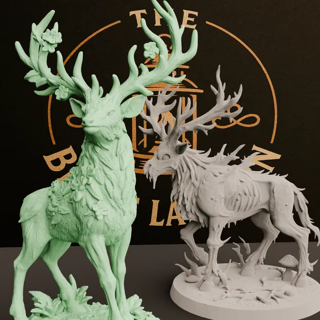 Tượng Nai Ma Thuật và Nai Nguyền Rủa - Mô Hình Đèn Đồng - Image 1