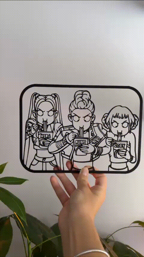 Trang Trí Tường K-Pop Demon Hunters Ăn Mì Ramen