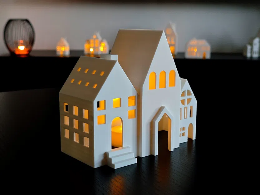 Nhà Giáng Sinh Mini Đèn LED Tealight - Image 1