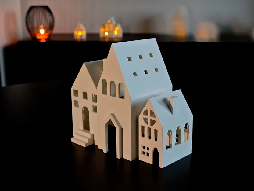 Nhà Giáng Sinh Mini Đèn LED Tealight - Image 3