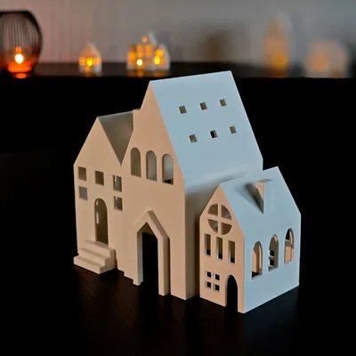 Nhà Giáng Sinh Mini Đèn LED Tealight
