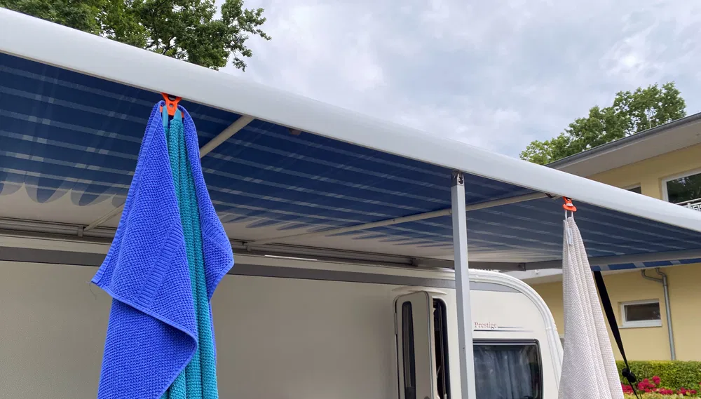 Móc cắm trại (uốn cong và kéo dài) cho thanh ray (Haken für Kederleiste) - Image 3