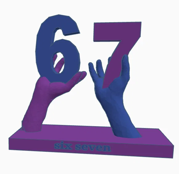 Mô hình 3D "67 - six seven" - Meme Bóng Rổ Vui Nhộn - Image 1