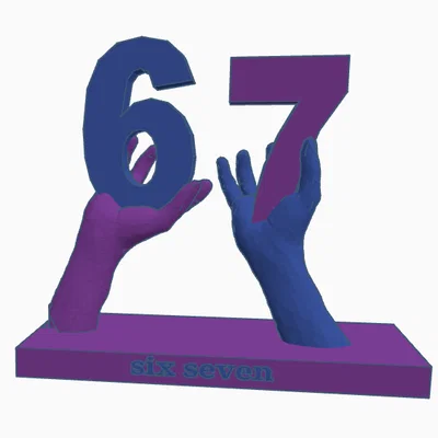 Mô hình 3D "67 - six seven" - Meme Bóng Rổ Vui Nhộn