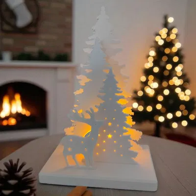 Mô Hình Trang Trí Giáng Sinh Có Chân Nến Đèn LED