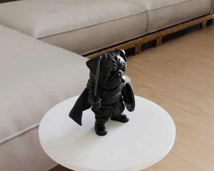 Chó Pug đội kiếm và khiên - Image 2