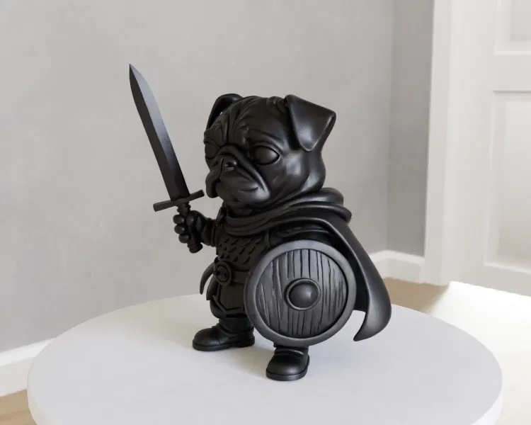 Chó Pug đội kiếm và khiên - Image 6