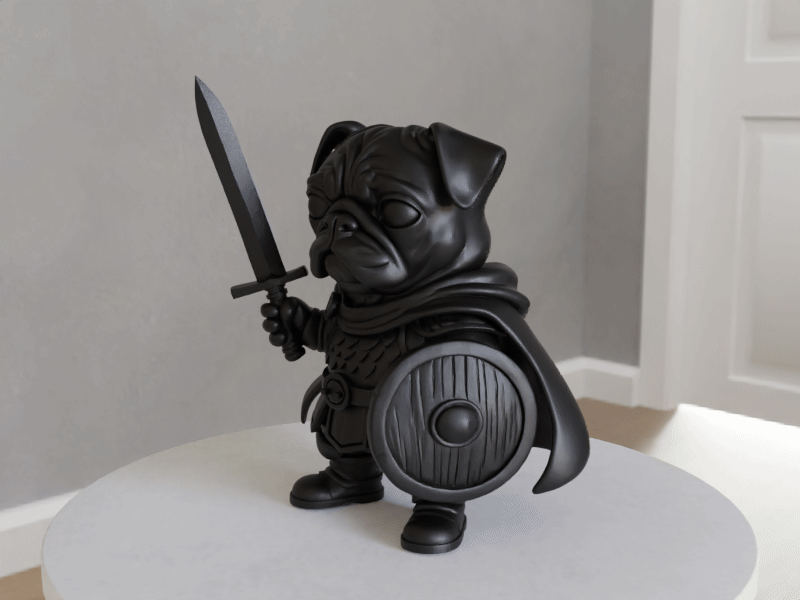 Chó Pug đội kiếm và khiên - Thumbnail 8