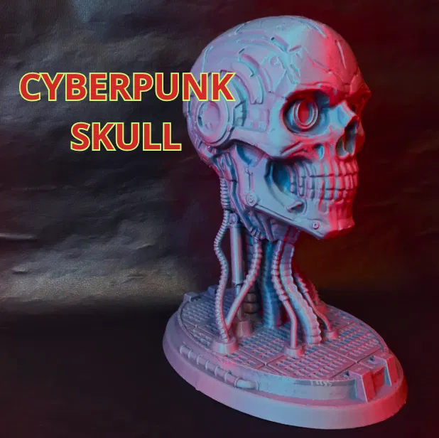 Đầu Lâu Cyberpunk - Mô Hình 3D - Image 1