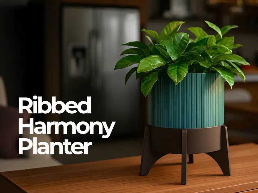 Chậu Cây Hình Trụ Harmony Có Gân - Image 1