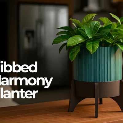 Chậu Cây Hình Trụ Harmony Có Gân