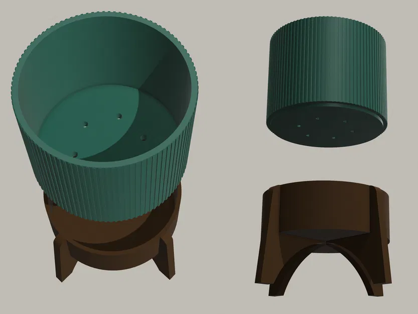 Chậu Cây Hình Trụ Harmony Có Gân - Image 2