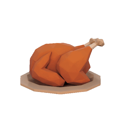 Mô Hình 3D Gà Tây Lễ Tạ Ơn Phong Cách Low Poly - Image 2