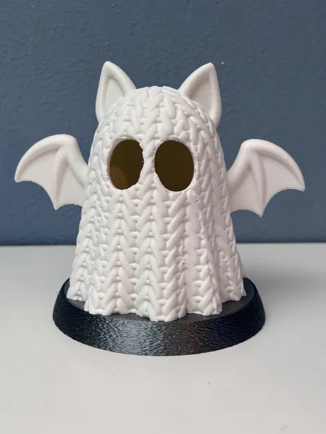 Giá Đỡ Nến LED Ma Sò Len "Spooky Knit Ghost" Cho Halloween - Image 3