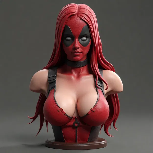 Tượng Bán Thân Cô Gái Đỏ Gợi Cảm - Image 1