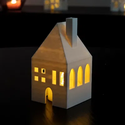 Nhà Giáng Sinh Mini Đèn LED Nến