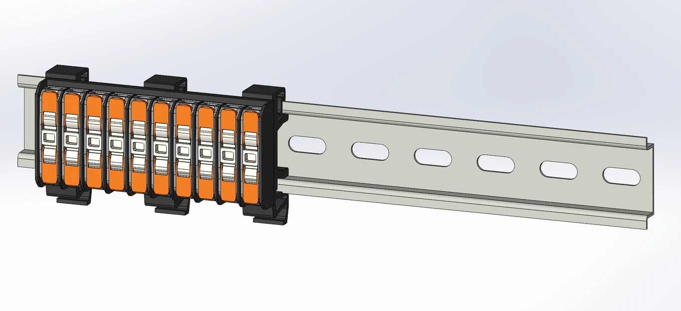 Đế Gắn Ray DIN Cho Đầu Nối WAGO 221 Tự In 3D - Image 2