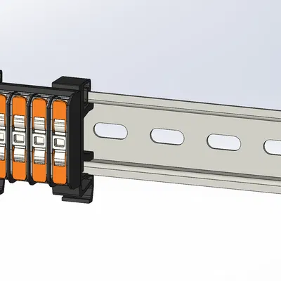Đế Gắn Ray DIN Cho Đầu Nối WAGO 221 Tự In 3D