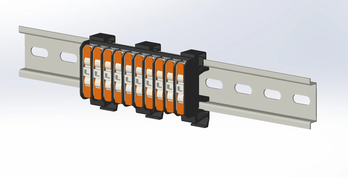 Đế Gắn Ray DIN Cho Đầu Nối WAGO 221 Tự In 3D - Image 3