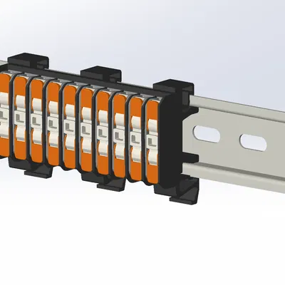 Đế Gắn Ray DIN Cho Đầu Nối WAGO 221 Tự In 3D