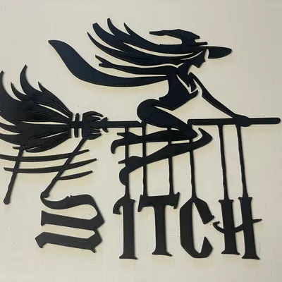 Bảng hiệu 'oups - (W)itch' vui nhộn cho Halloween