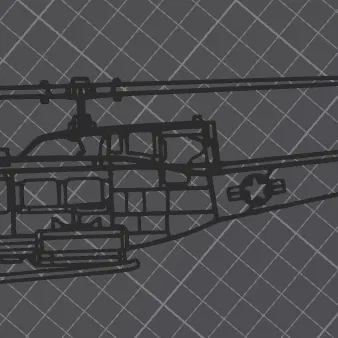 Mô Hình Trang Trí Tường Trực Thăng Bell UH-1N Twin Huey