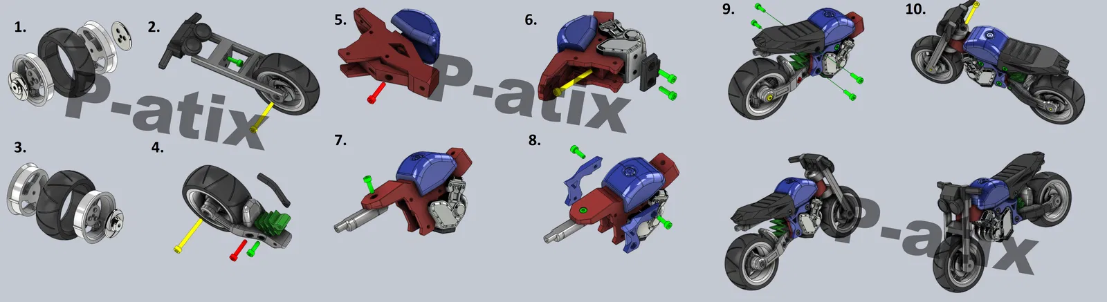 Xe Mô Tô Stunt "Nude" Tỉ Lệ 1:10 - Image 7