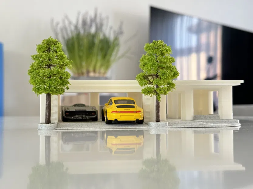 Nhà HotWheels tỉ lệ 1:64 Dual extrusion có gara đôi - Image 1