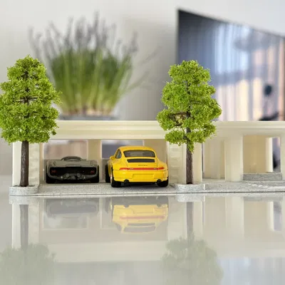 Nhà HotWheels tỉ lệ 1:64 Dual extrusion có gara đôi