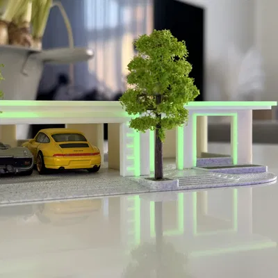 Nhà HotWheels tỉ lệ 1:64 Dual extrusion có gara đôi