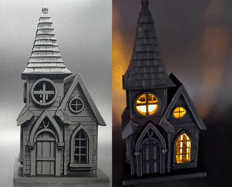 Chụp đèn LED Cây Nến Hình Ngôi Nhà Ma Ám - Image 1