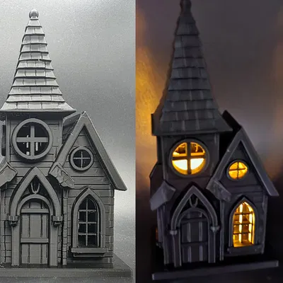 Chụp đèn LED Cây Nến Hình Ngôi Nhà Ma Ám