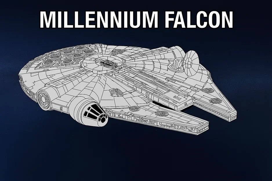 Mô hình Millennium Falcon 3D chi tiết cao, in nguyên khối - Image 1
