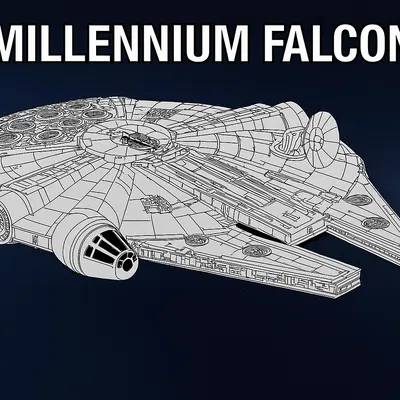 Mô hình Millennium Falcon 3D chi tiết cao, in nguyên khối
