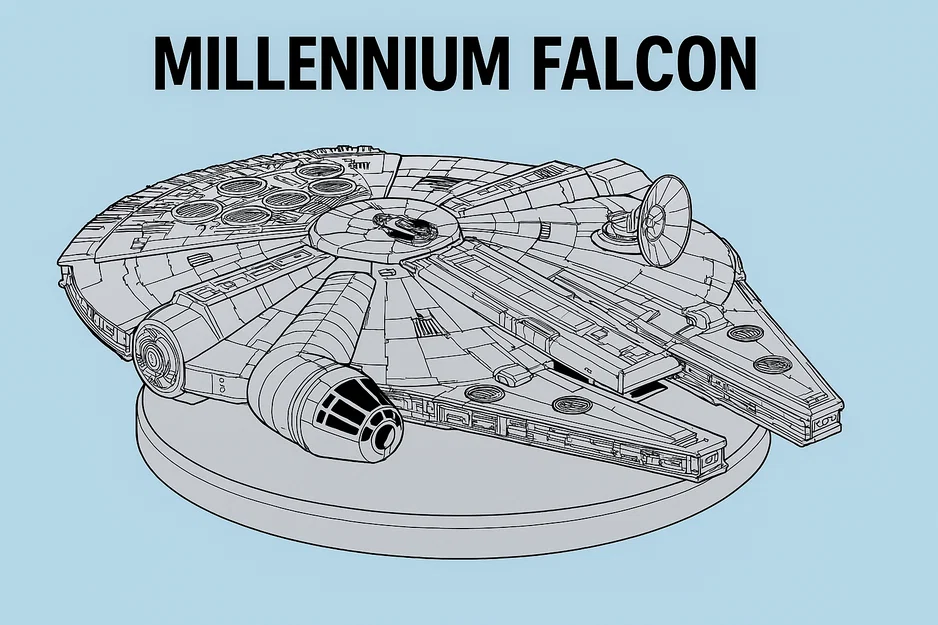 Mô hình Millennium Falcon 3D chi tiết cao, in nguyên khối - Image 2