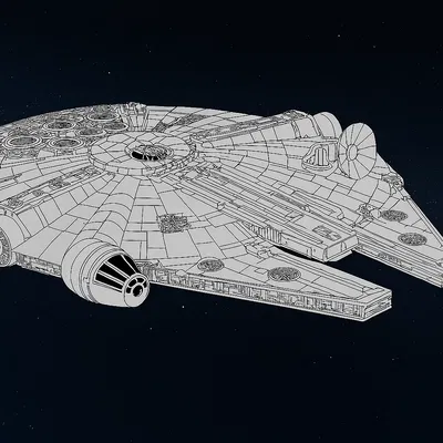 Mô hình Millennium Falcon 3D chi tiết cao, in nguyên khối