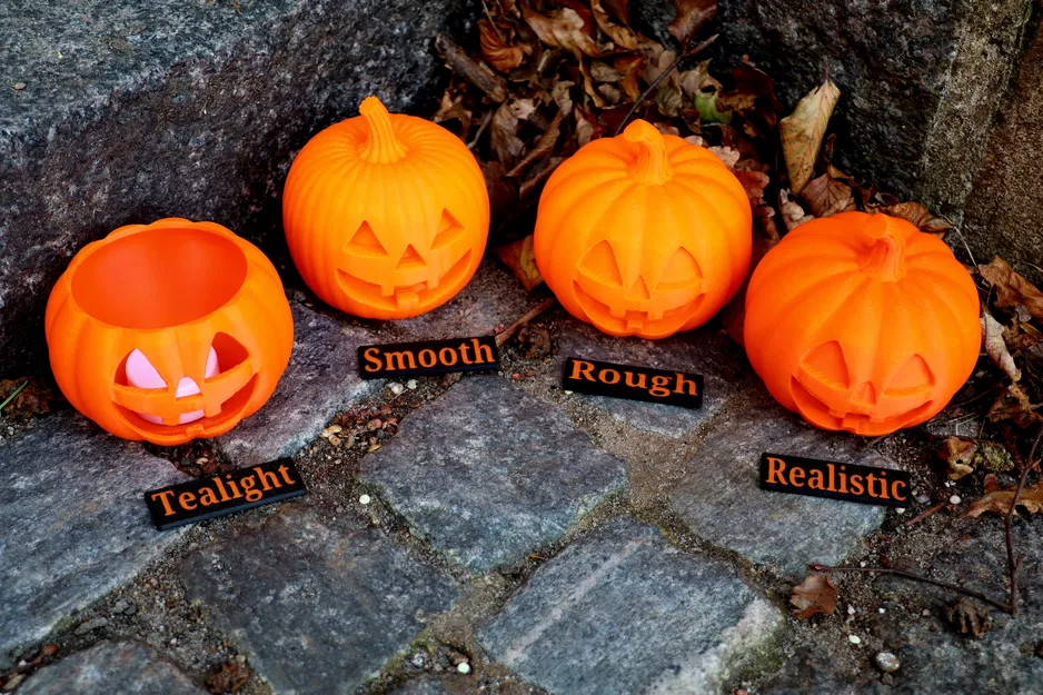 Trang Trí Halloween Hình Bí Ngô (4 phiên bản, có loại dùng đèn trà) - Image 2