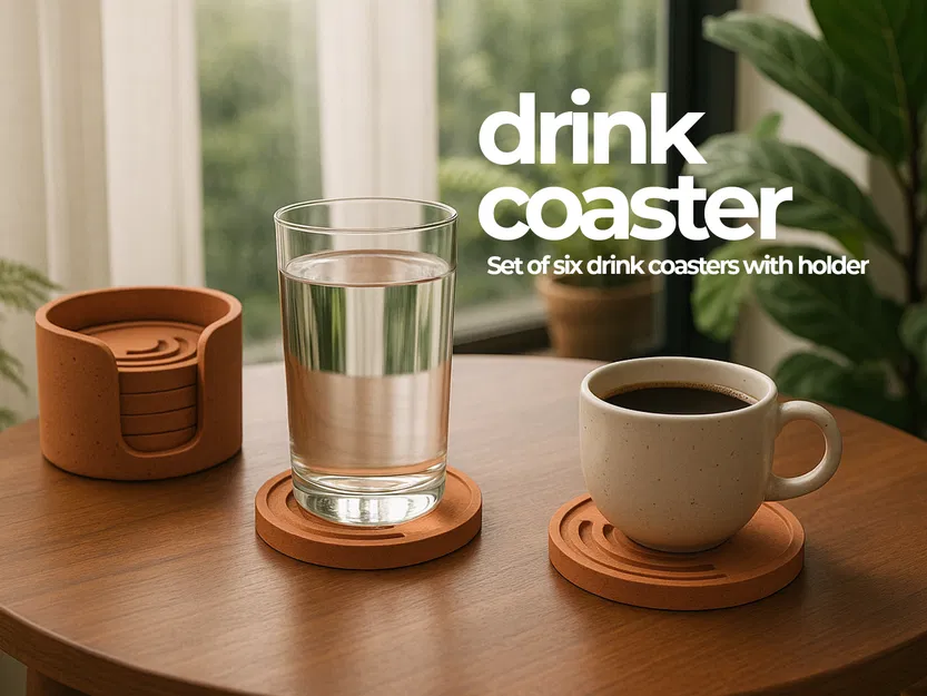 Bộ 6 Đế Lót Ly Kèm Giá Đỡ - Image 1
