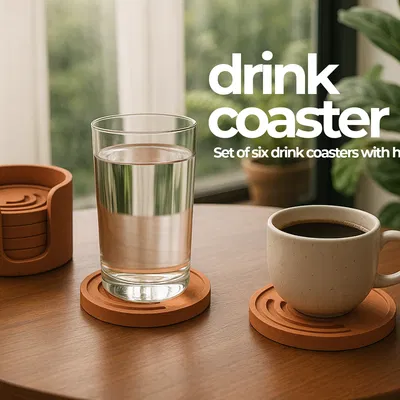 Bộ 6 Đế Lót Ly Kèm Giá Đỡ